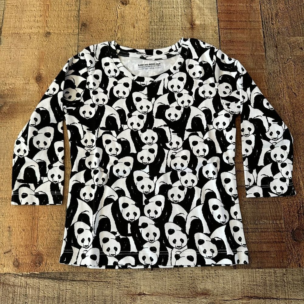 Sleep no more unisex gender neutral panda shirt you can't sit with us -1.5/2Y
